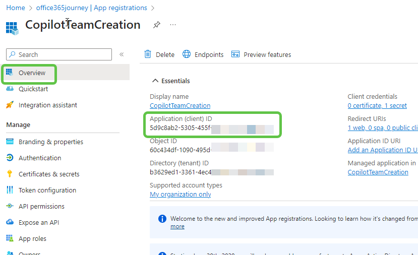 Copy Application ID